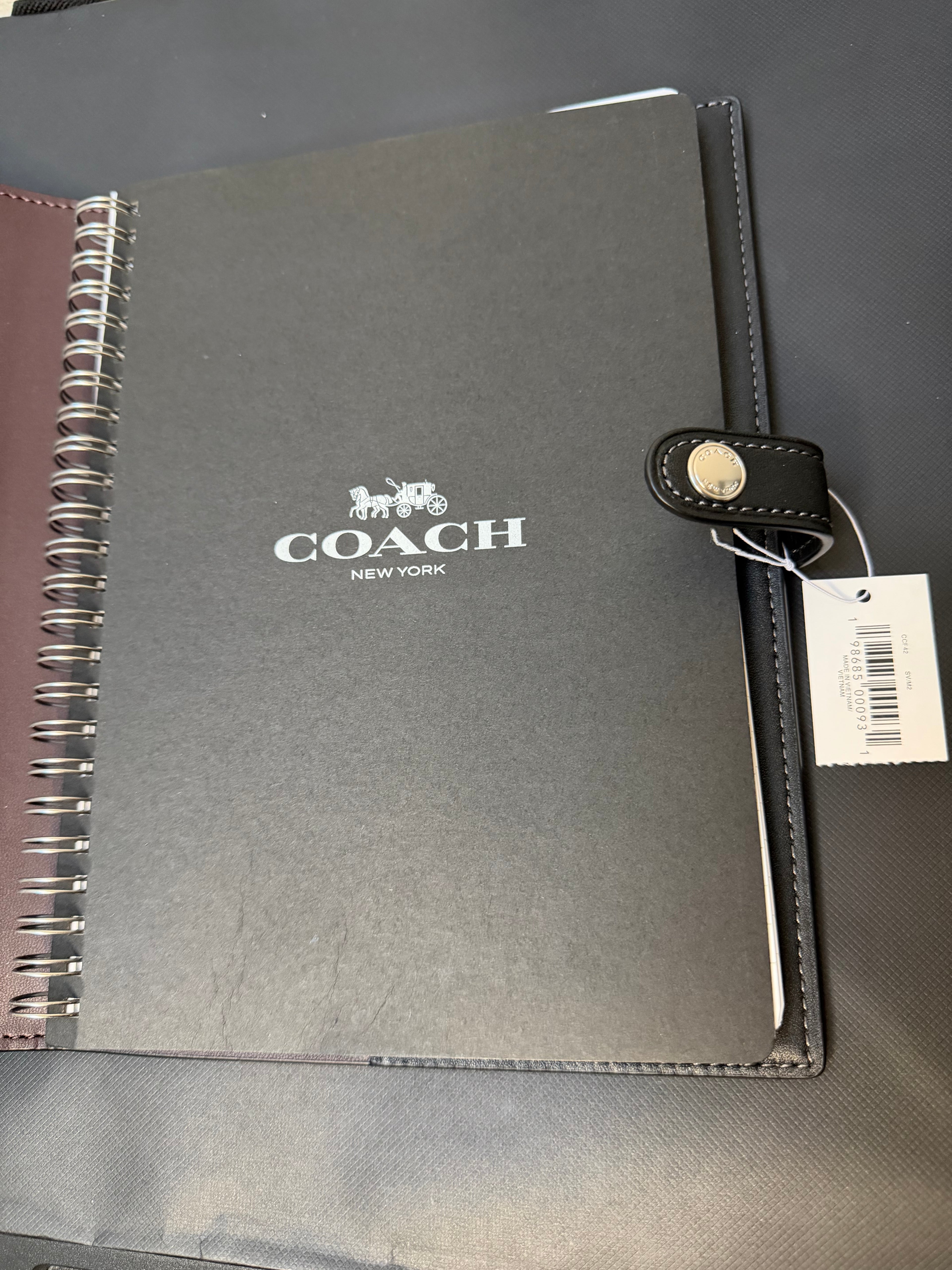 Coach CCF42 Notebook With Silver Butterfly Print In Novelty Leather