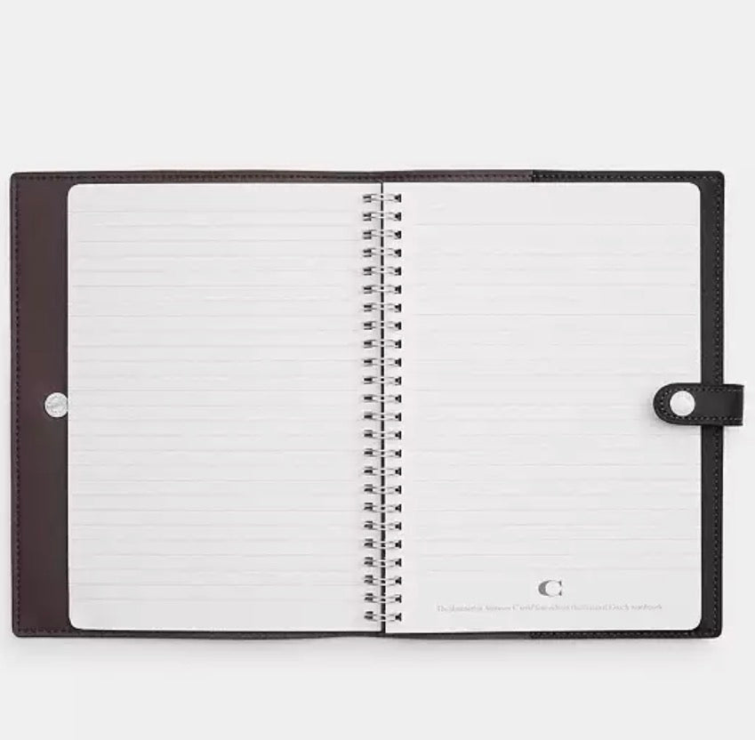 Coach CCF42 Notebook With Silver Butterfly Print In Novelty Leather