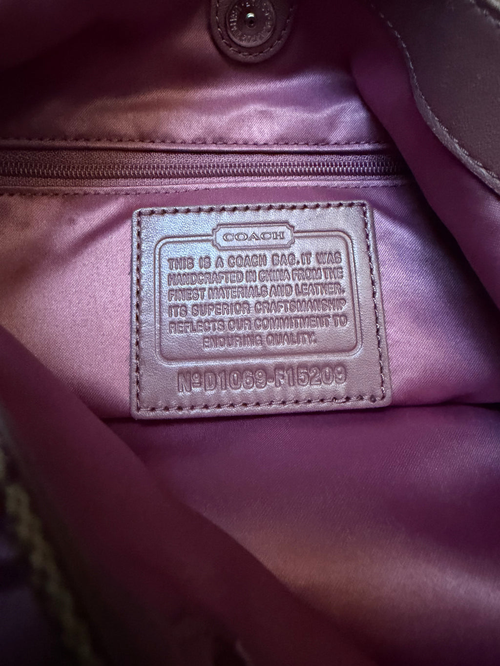 Coach Soho Lyn Hobo Shoulder Bag with Carriage F15209 Purple