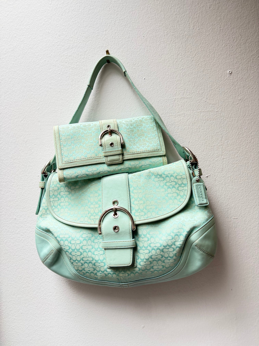 Coach Soho Bag Seafoam Blue f06808  + Wallet