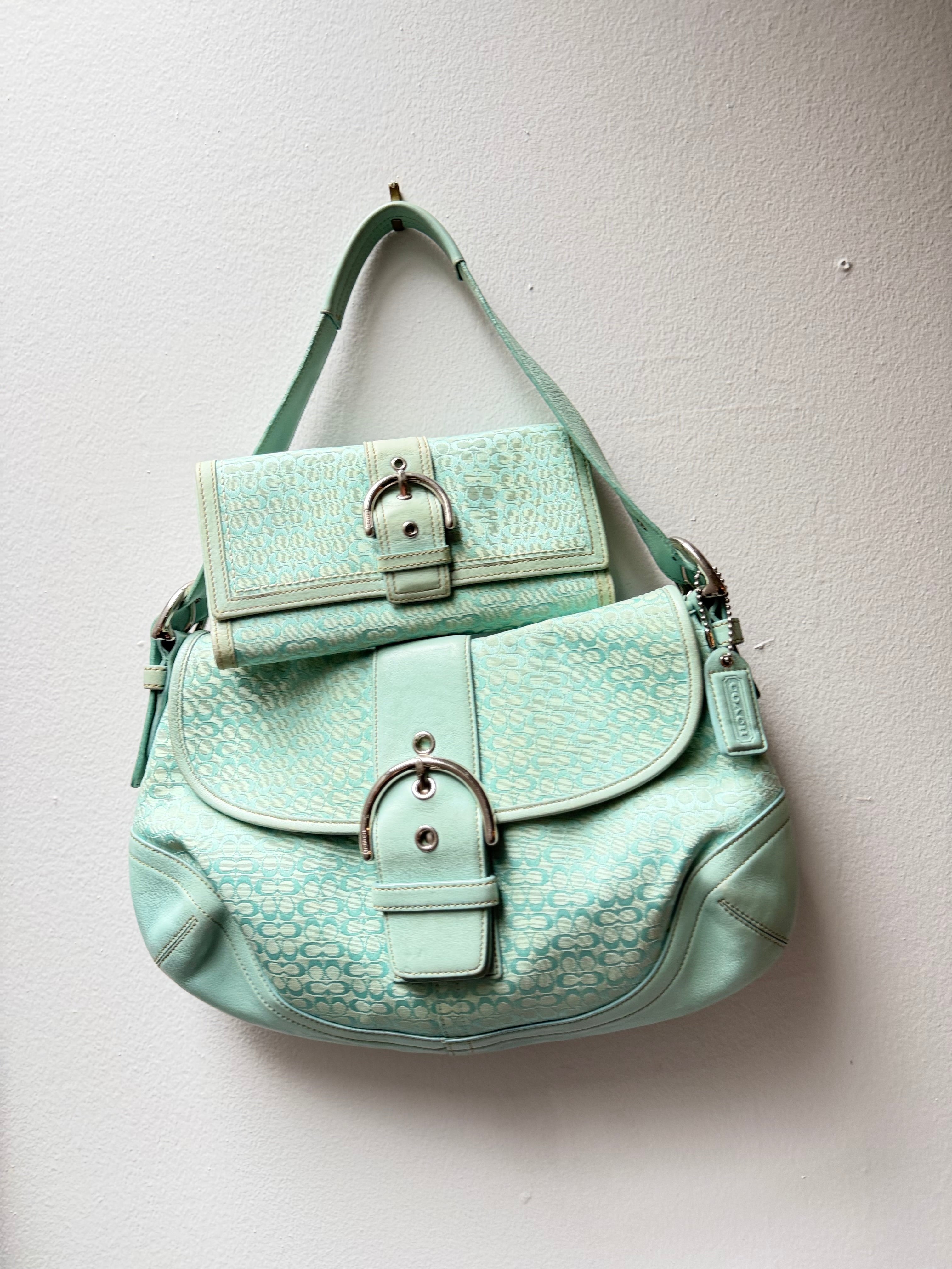 Coach Soho Bag Seafoam Blue f06808  + Wallet