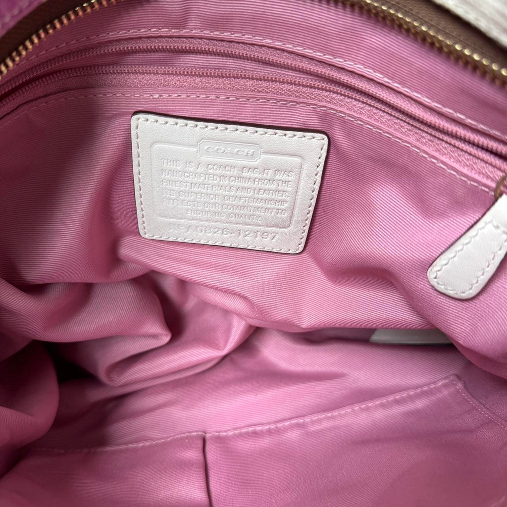 Coach Carly Denim pink, purple signature optic canvas 12197