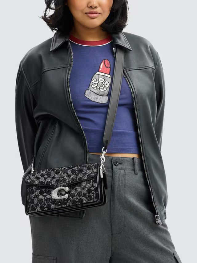 Coach Crystal Signature tabby shoulder bag 26 black