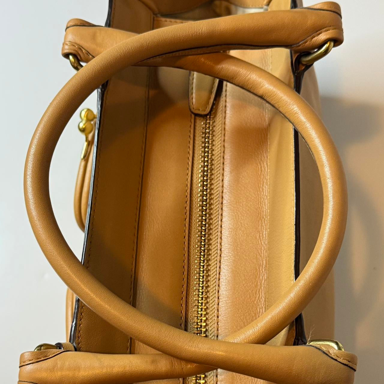 Coach Taylor Legacy Double Kisslock Archive 21197 Camel Satchel