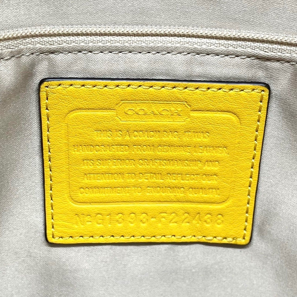 Coach Poppy Yellow Leather Eyelet Turnlock Tote  22488 (Copy)