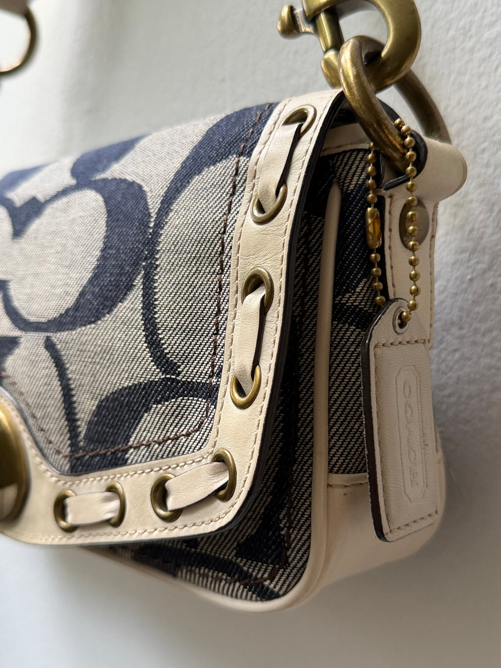 Coach signature Denim jacquard Legacy Whipstitch Shoulder bag