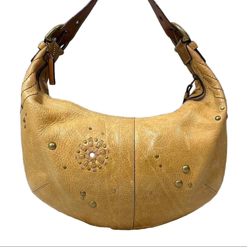 Coach Mia Tan Soho Leather Shoulder Bag/Hobo w/Embellishments 10063