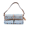 Coach 6348 Signature Hampton Baguette Shoulder Bag Vachetta leather