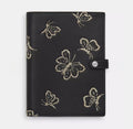 Coach CCF42 Notebook With Silver Butterfly Print In Novelty Leather