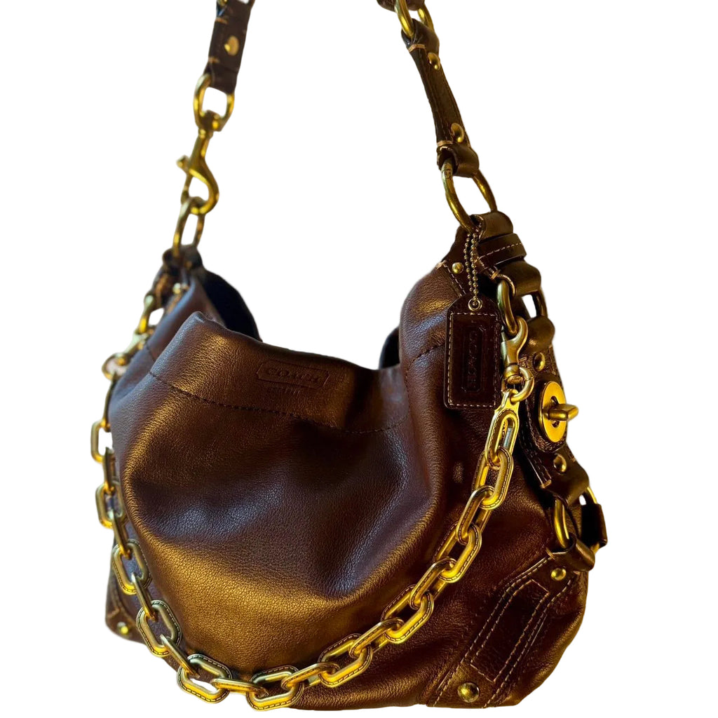 Coach Carly Brown Gold Brass Hardware 10615