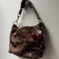 Coach Carly Brown Optic C signature silver hardware F13986