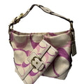 Coach Carly Denim pink, purple signature optic canvas 12197