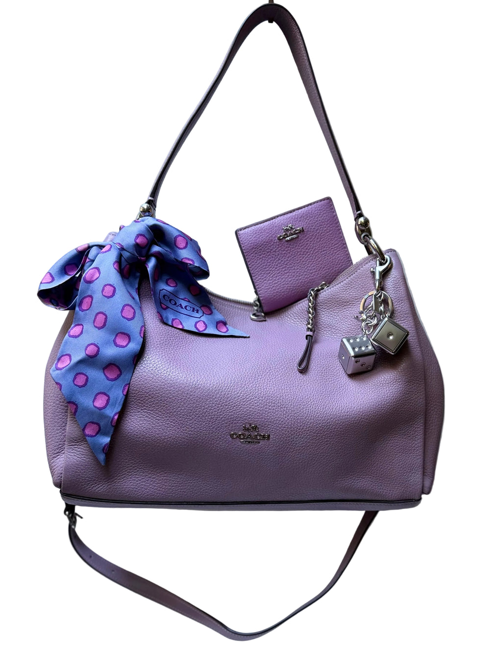 Coach Clarkson Hobo 24947 Leather Shoulder Bag Crossbody Lilac
