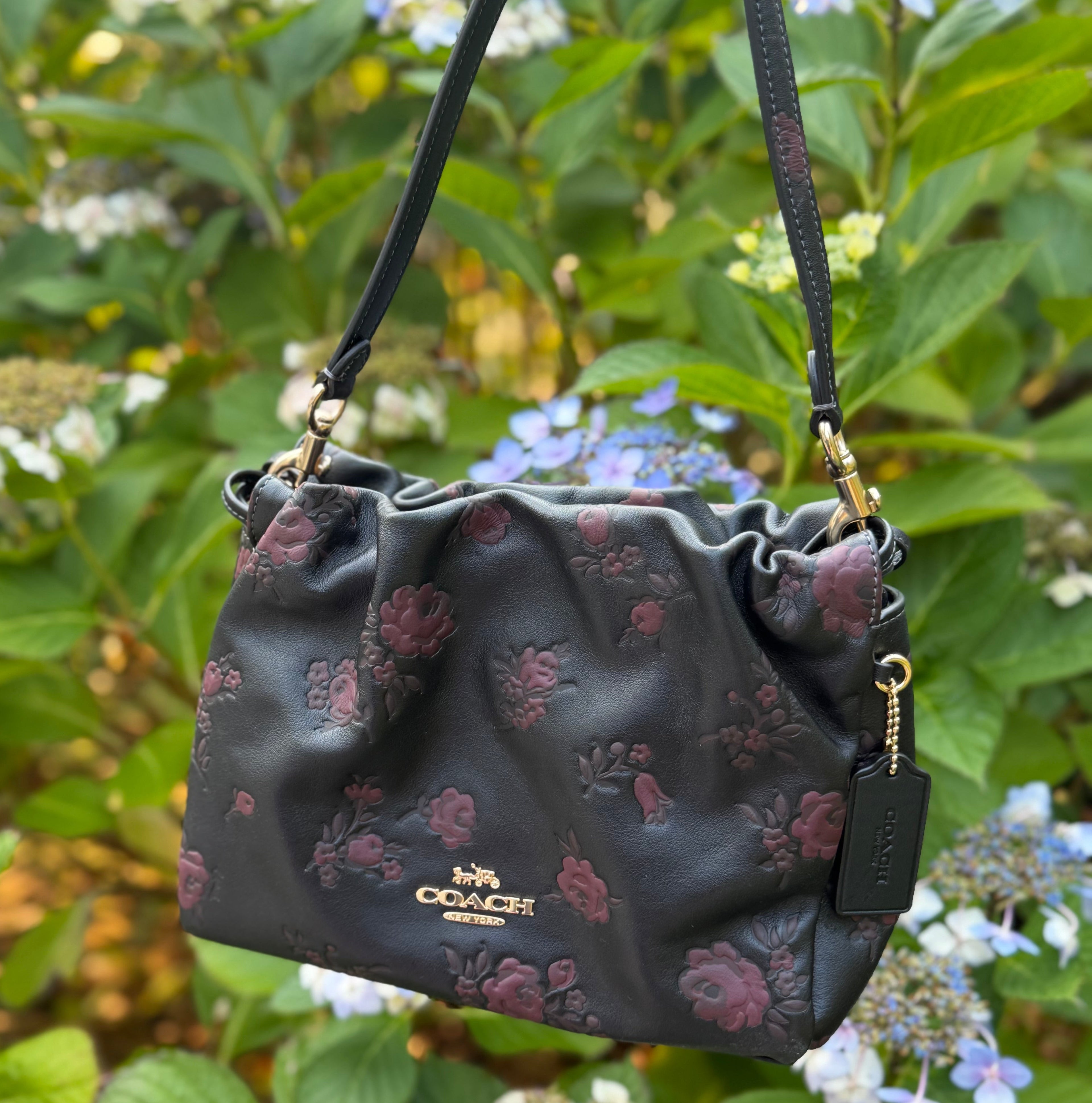 Coach Faye floral rose Drawstring CCK85
