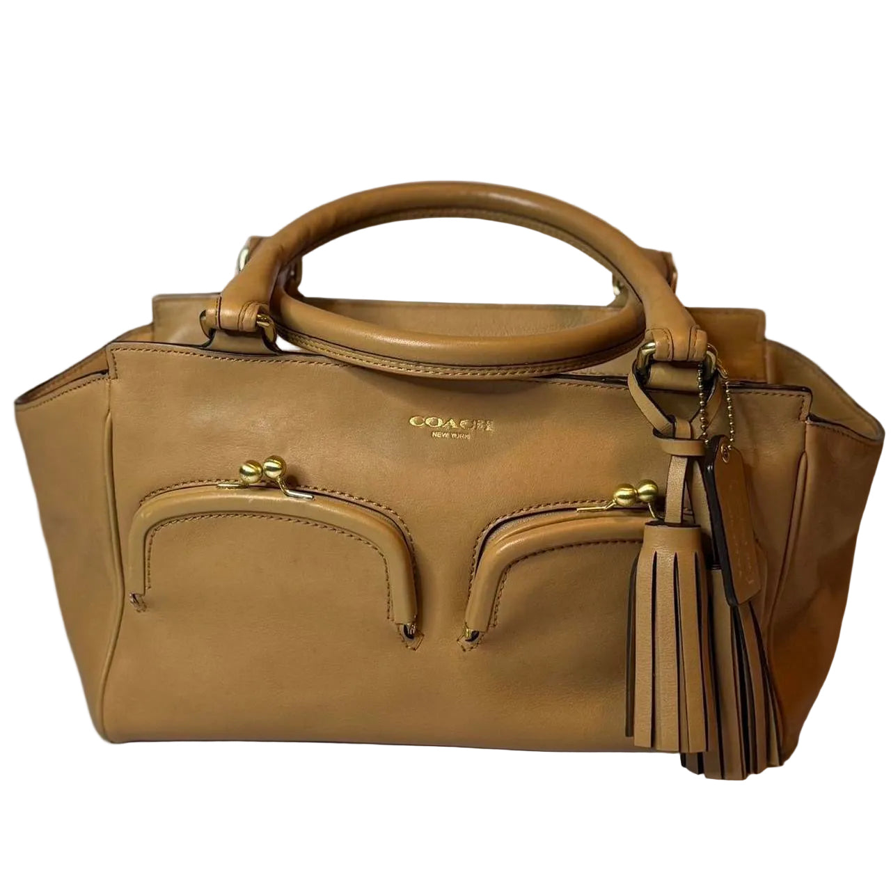 Coach Taylor Legacy Double Kisslock Archive 21197 Camel Satchel