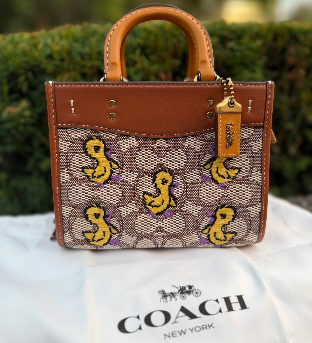 Coach Rogue 17 In Signature Textile Jacquard With Duck Motif C6164 Crossbody Bag