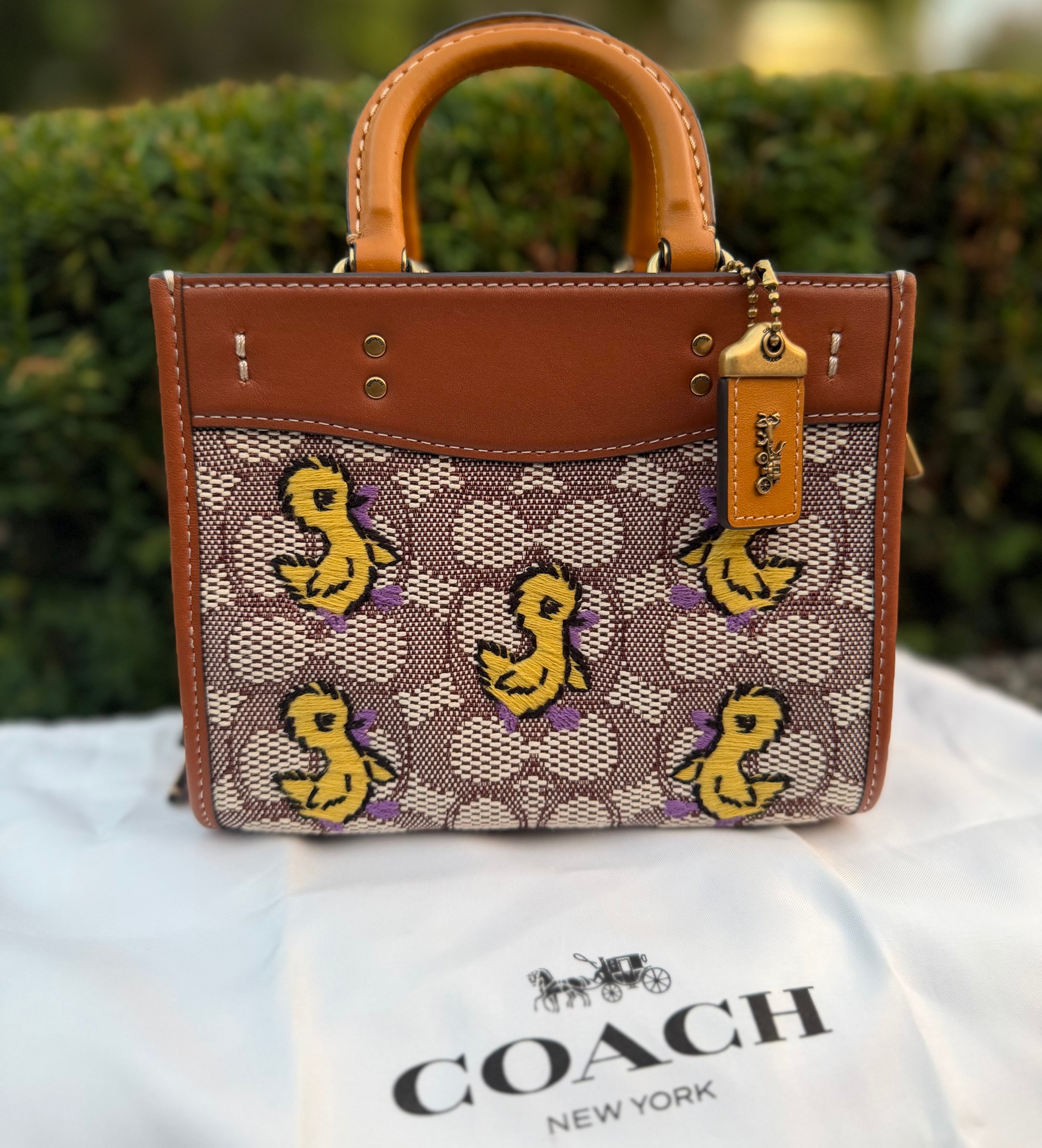 Coach Rogue 17 In Signature Textile Jacquard With Duck Motif C6164 Crossbody Bag