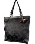 Coach Signature Canvas Shoulder Tote Bag in Beaded Black 10390
