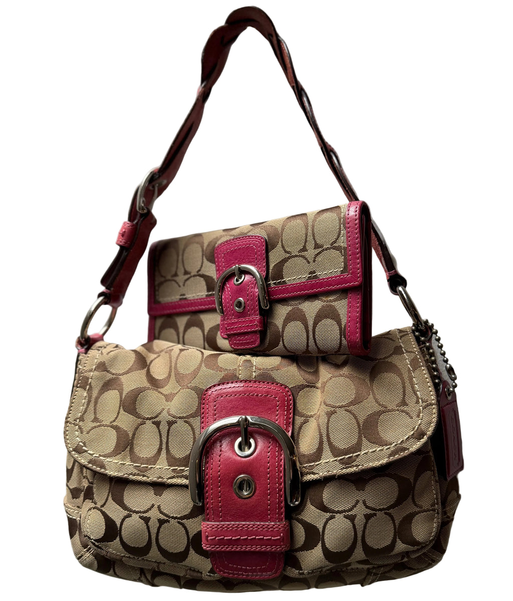 Coach Signature Pink Soho 11862 & Wallet Set