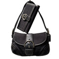 Coach Soho Demi Shoulder Bag Black Signature C Jacquard  Leather 6818 & Wallet