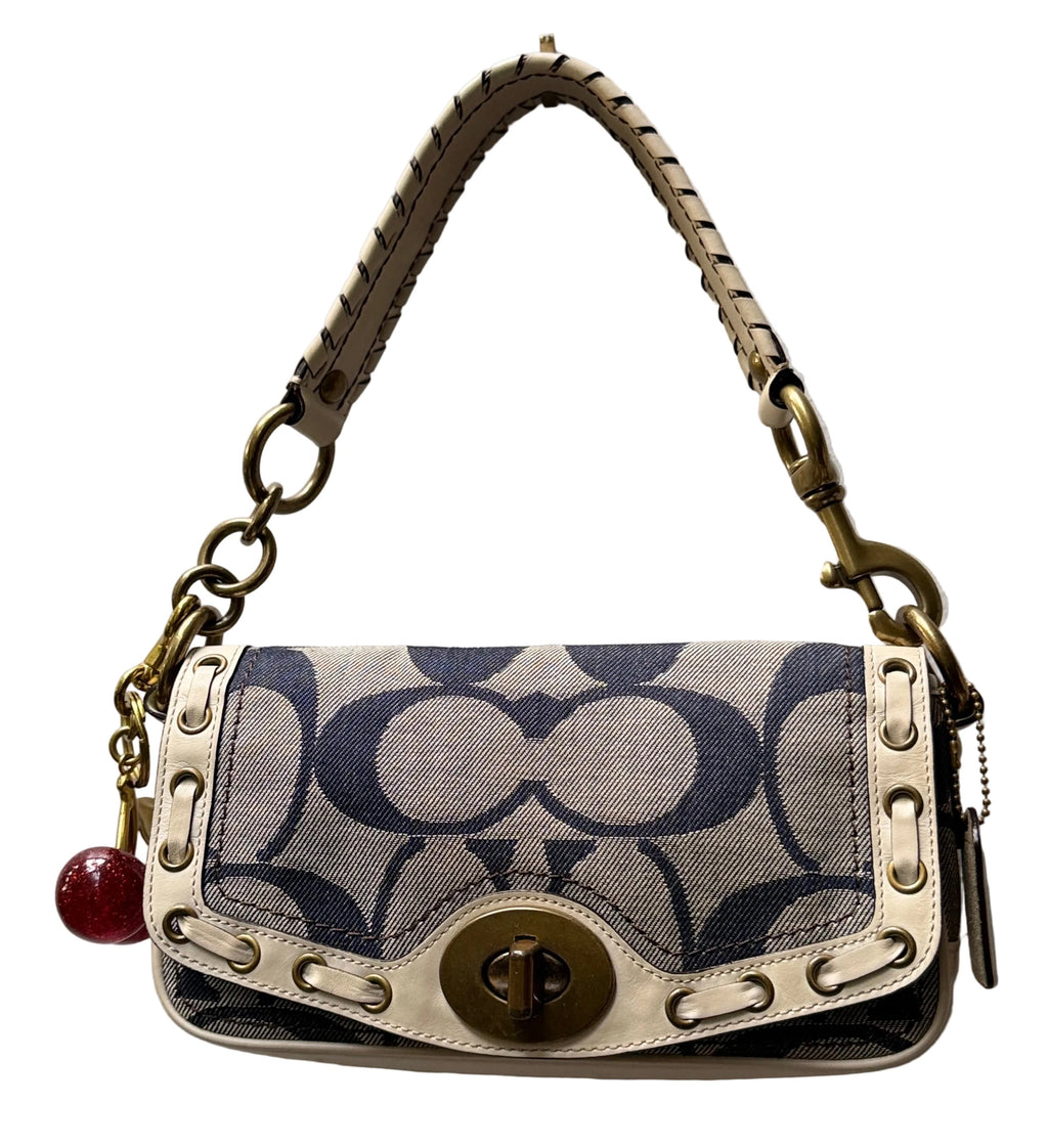 Coach White Blue denim y2k legacy bag 