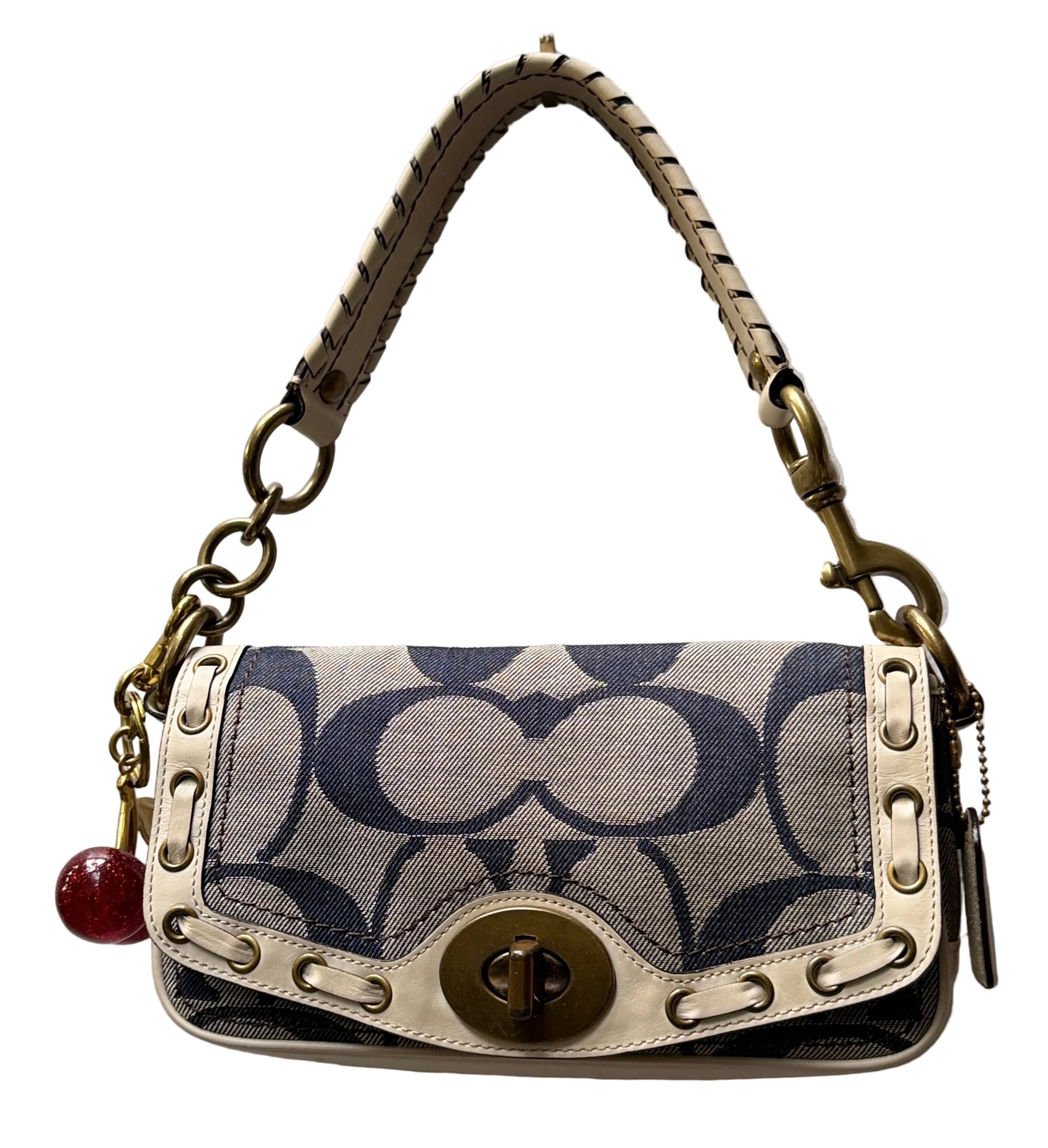 Coach White Blue denim y2k legacy bag 