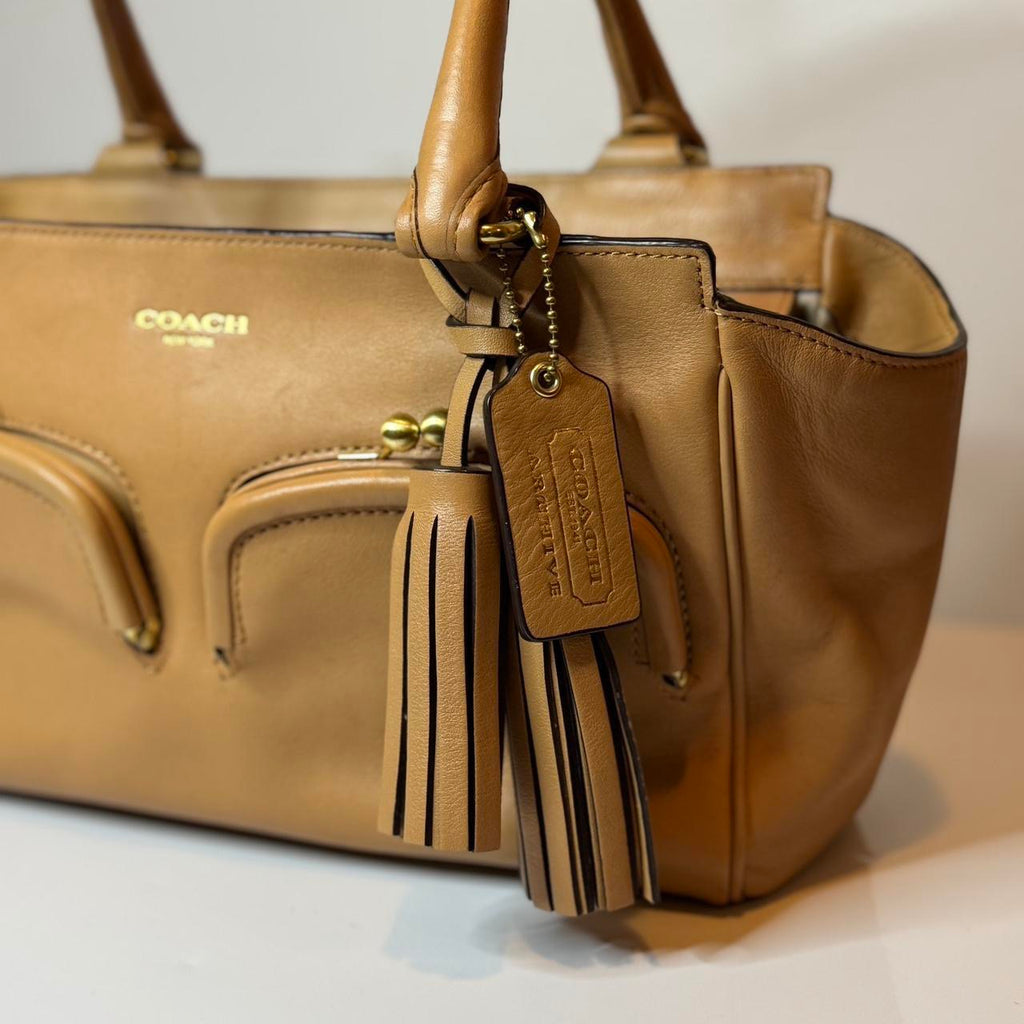 Coach Taylor Legacy Double Kisslock Archive 21197 Camel Satchel