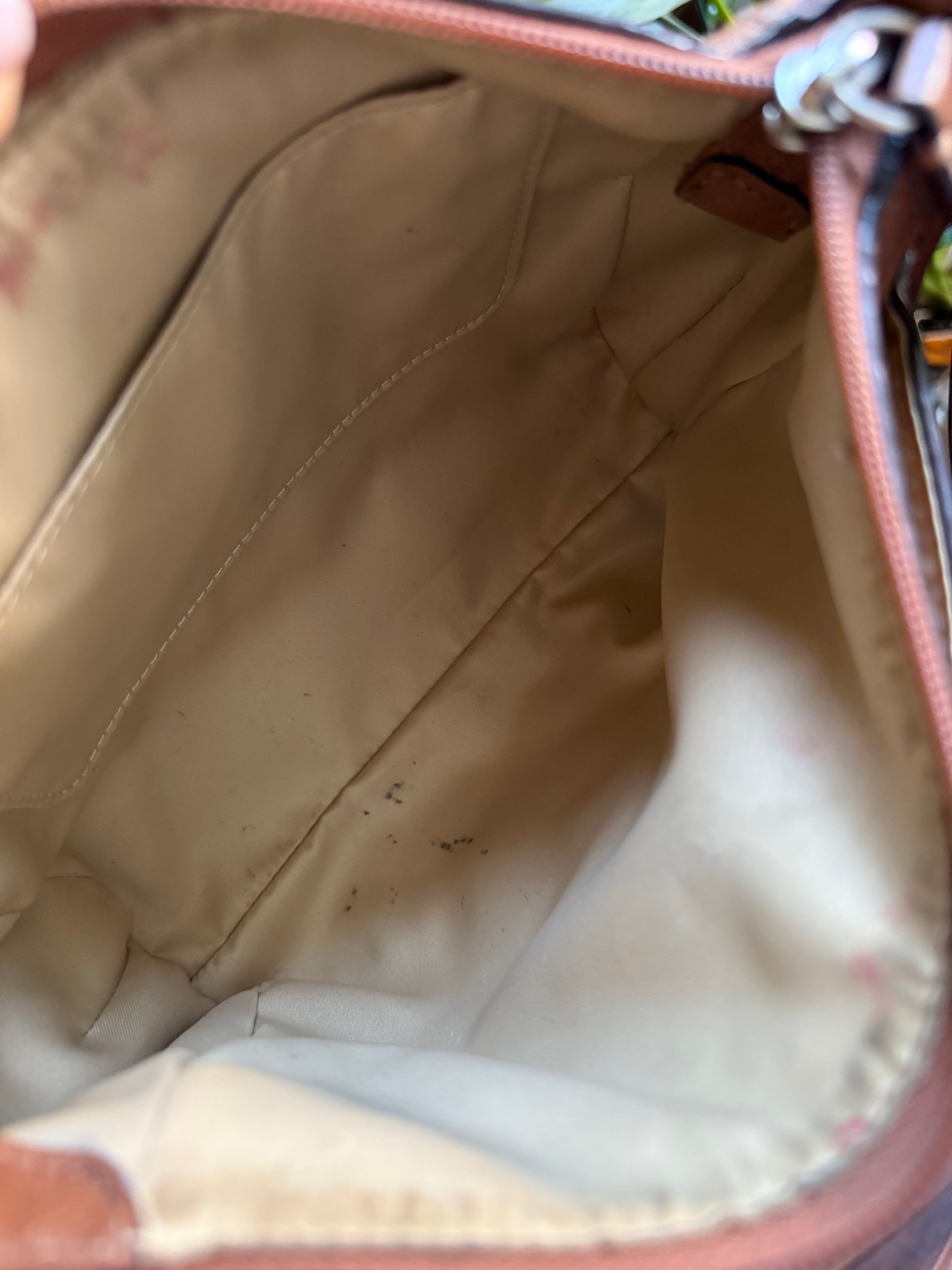 Coach Tan Leather Shoulder Bag with Gold Turnlock
