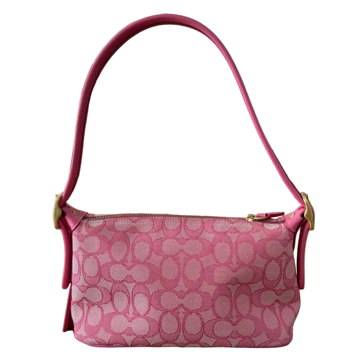 Coach Demi Bag Limited Edition Re-issue In Signature Jacquard Pink Brass