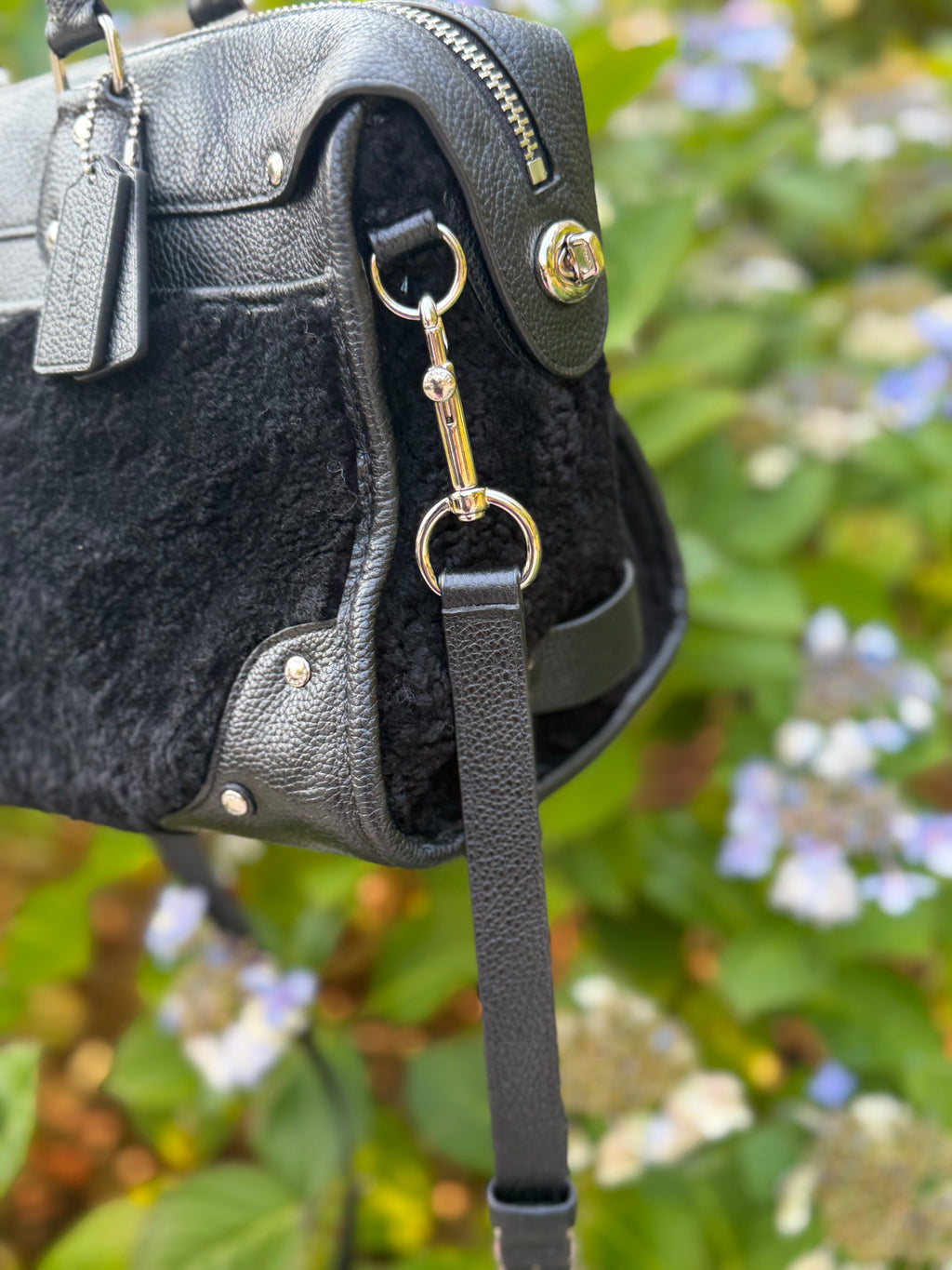 Coach Rhyder Satchel in Shearling