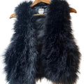 Haute Hippie Marabou Feather Vest in BLACK Size M / L