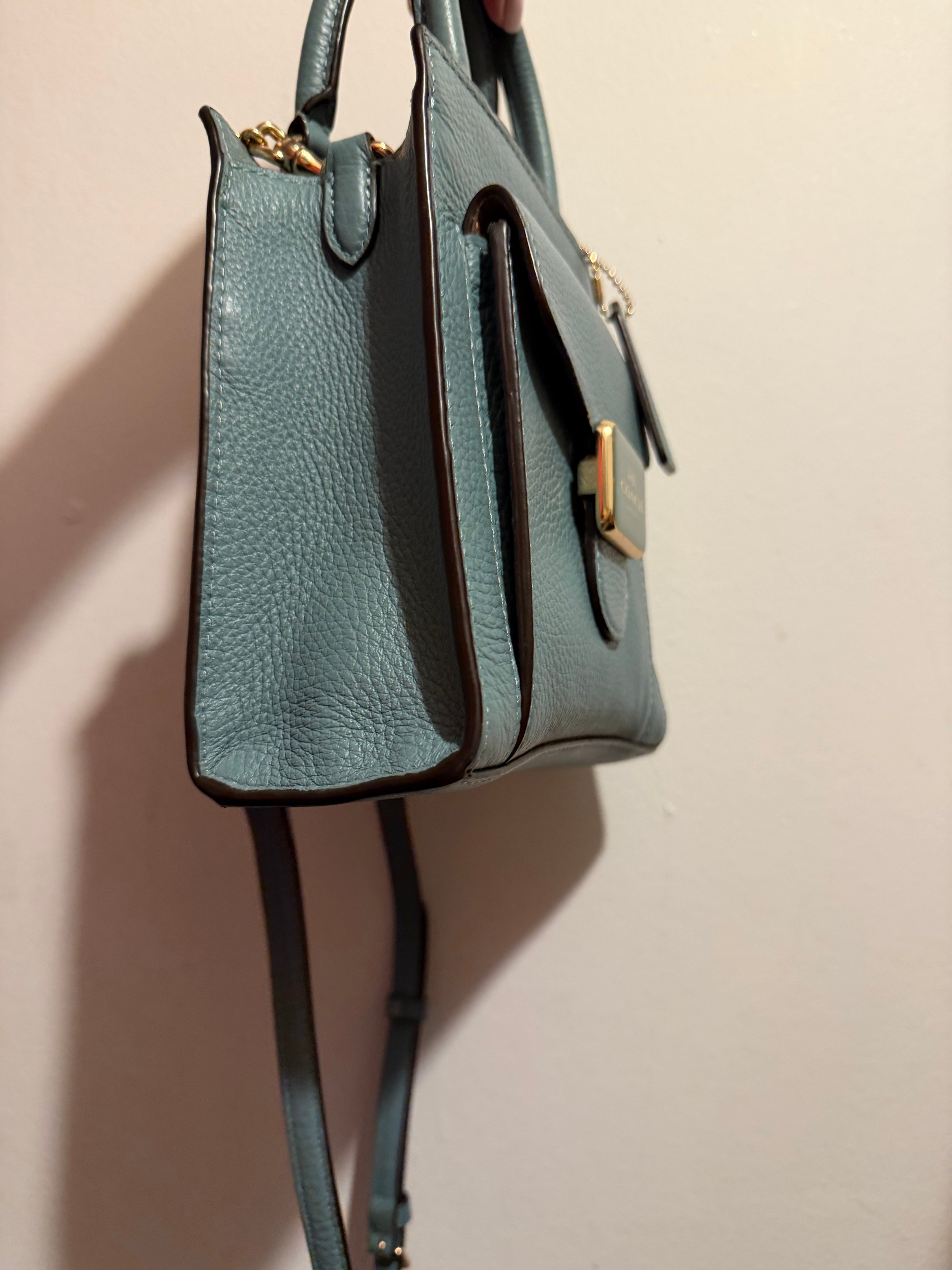 Coach Mini Pepper Marine Teal Crossbody Bag