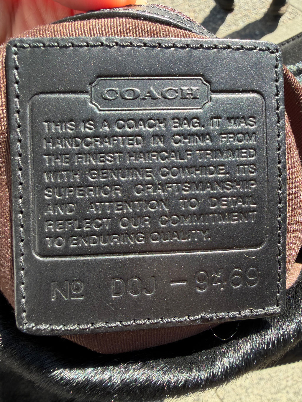 Vintage Coach 9469 Black Pony Hair Calf Hair Leather Shoulder Bag Rare