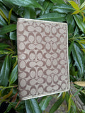Coach Passport Holder Jacquard signature Gold Trim