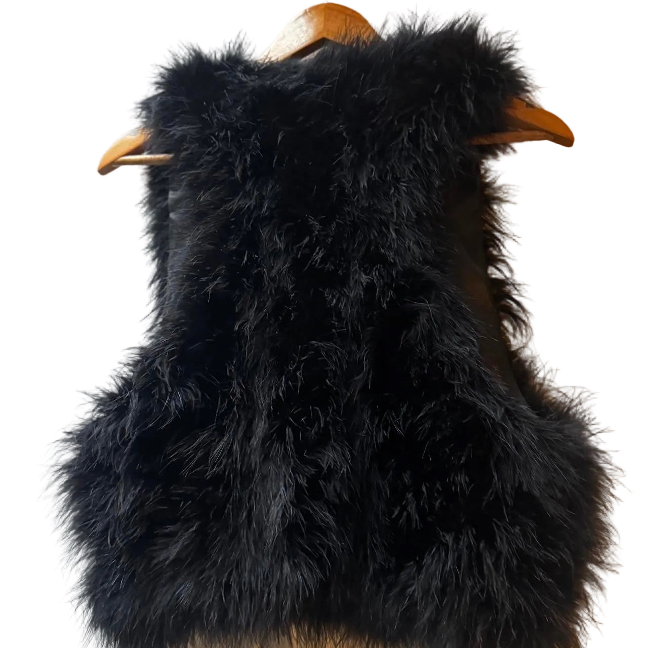 Haute Hippie Marabou Feather Vest in BLACK Size M / L