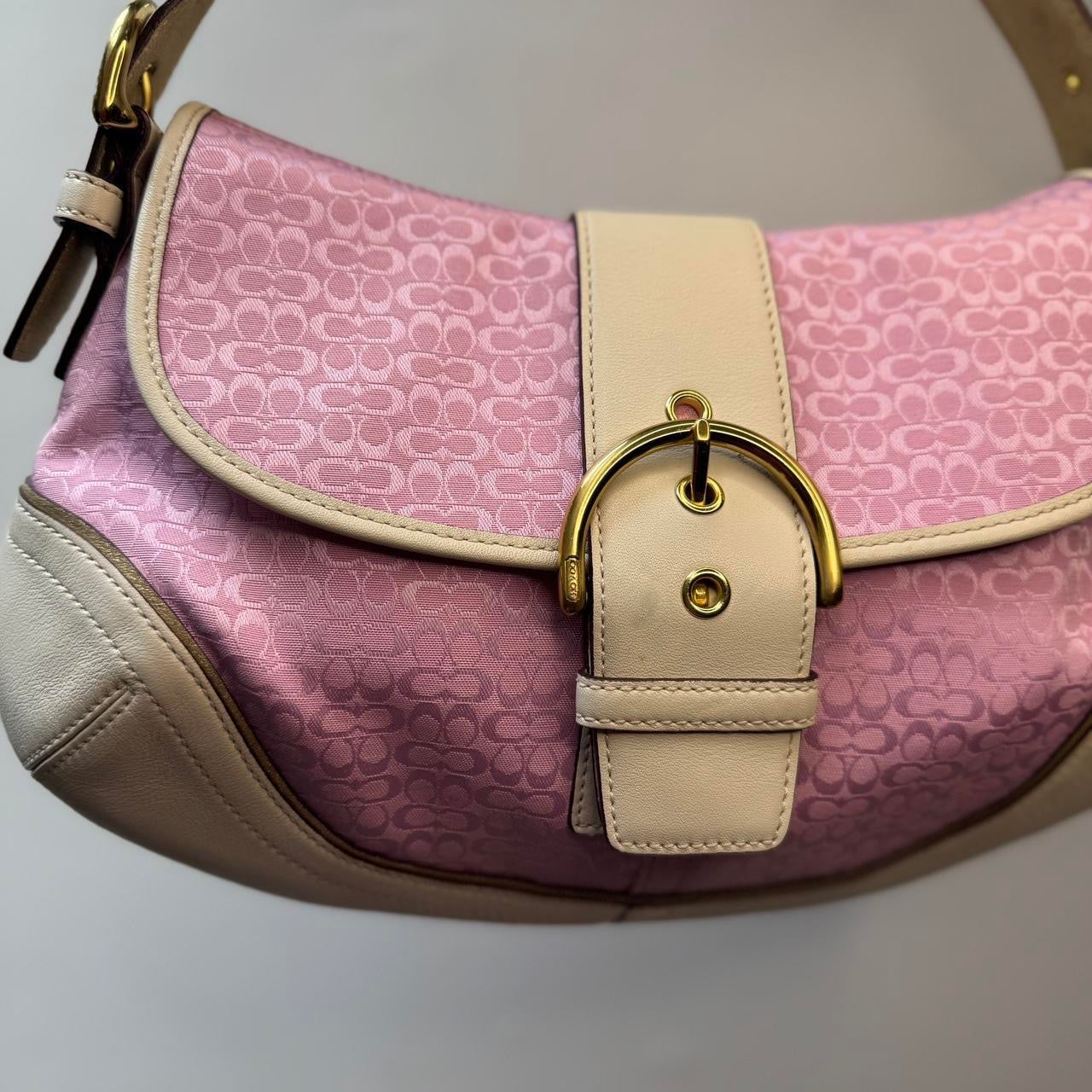 Coach Pink Signature Shoulder Soho 1456