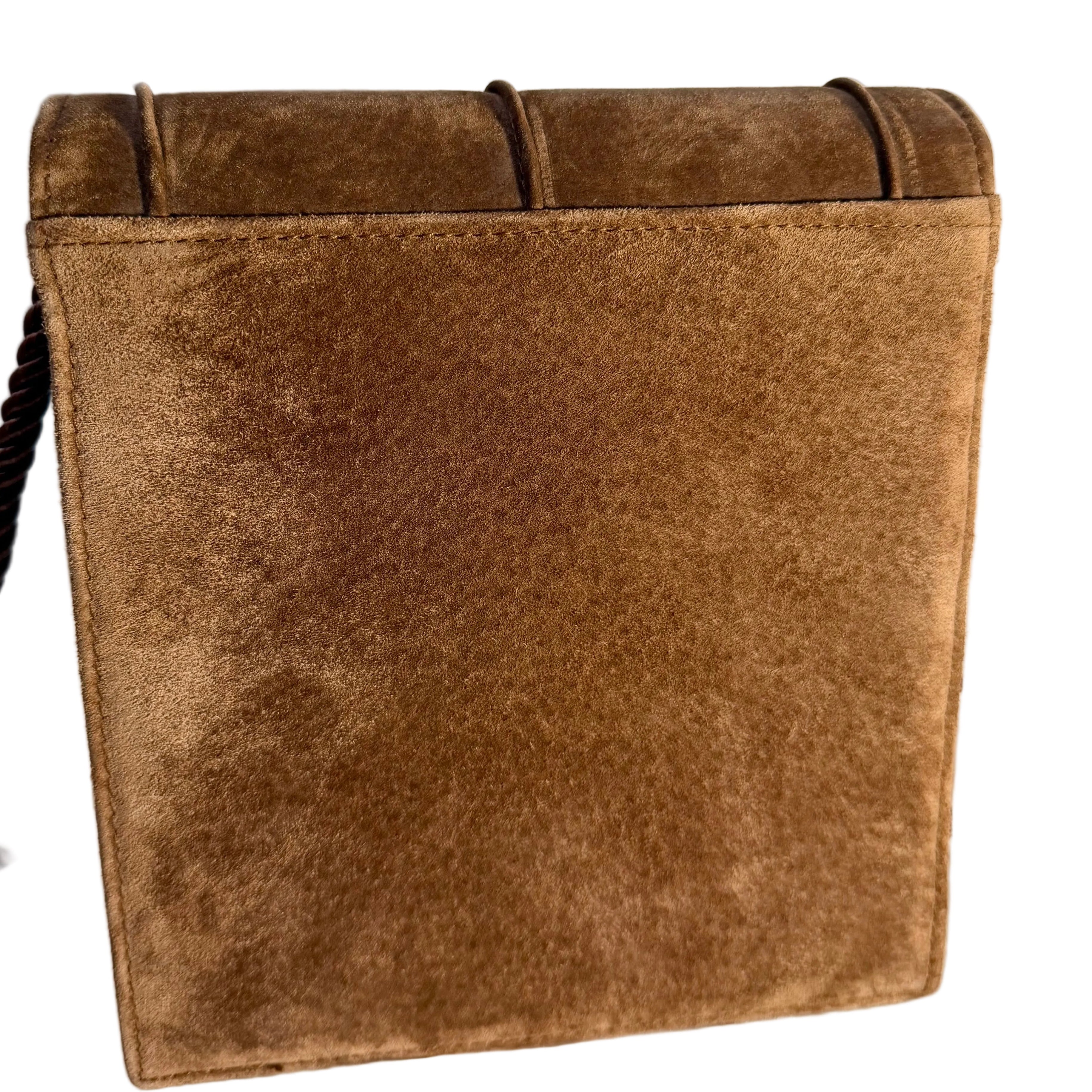 Fiorucci Suede Italian Luxury Mini Tote Flap Crossbody