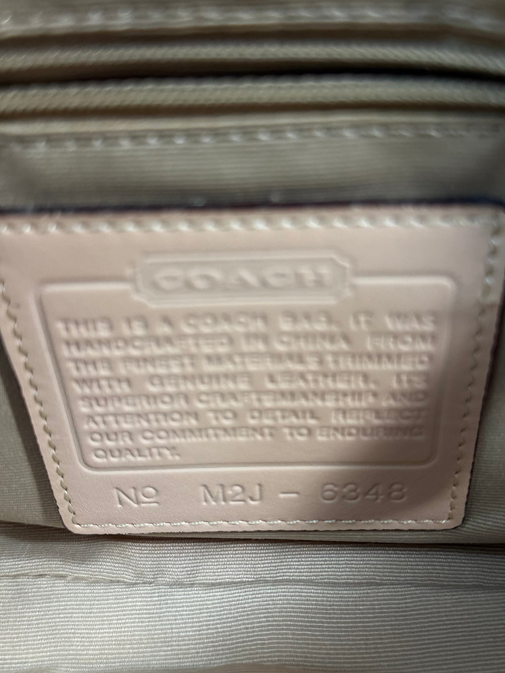 Coach 6348 Signature Hampton Baguette Shoulder Bag Vachetta leather