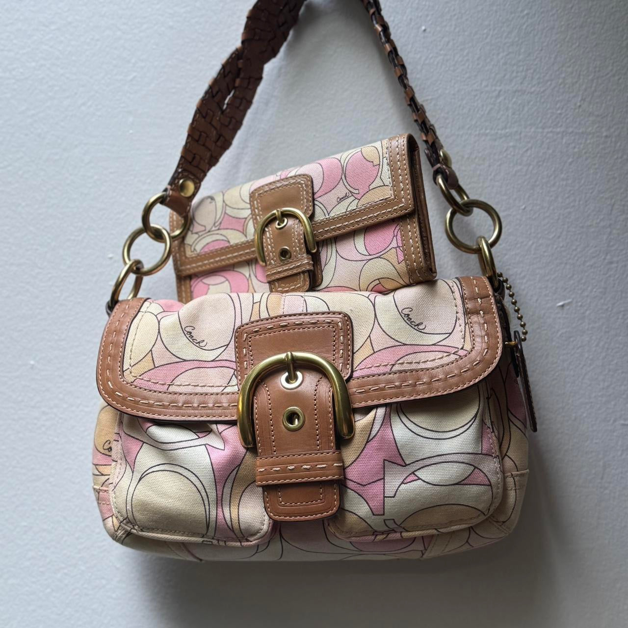Coach soho optic pink bag 11909 with matching wallet