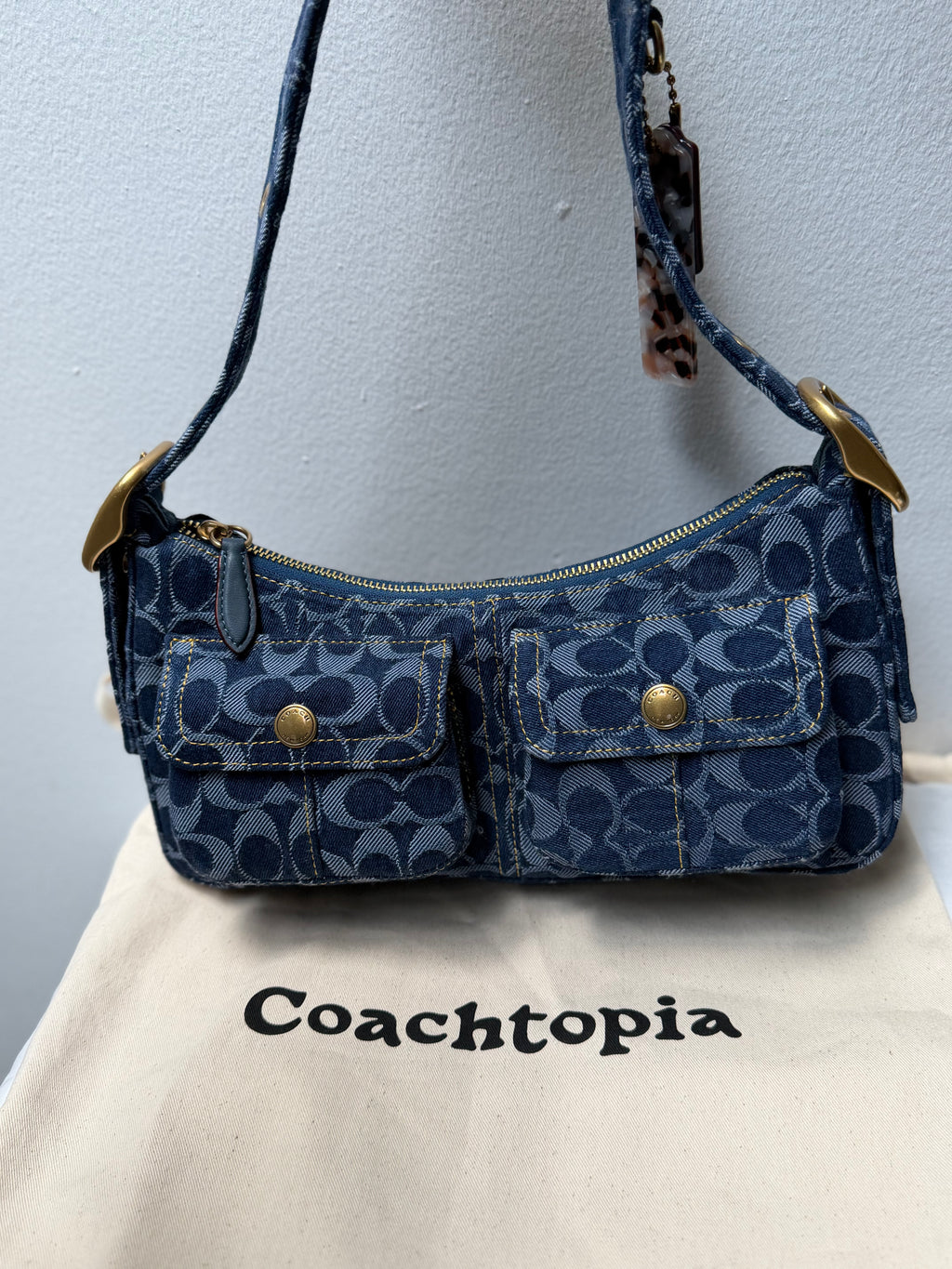 Coach Cargo Shoulder Bag  Signature Denim Coach CCX90