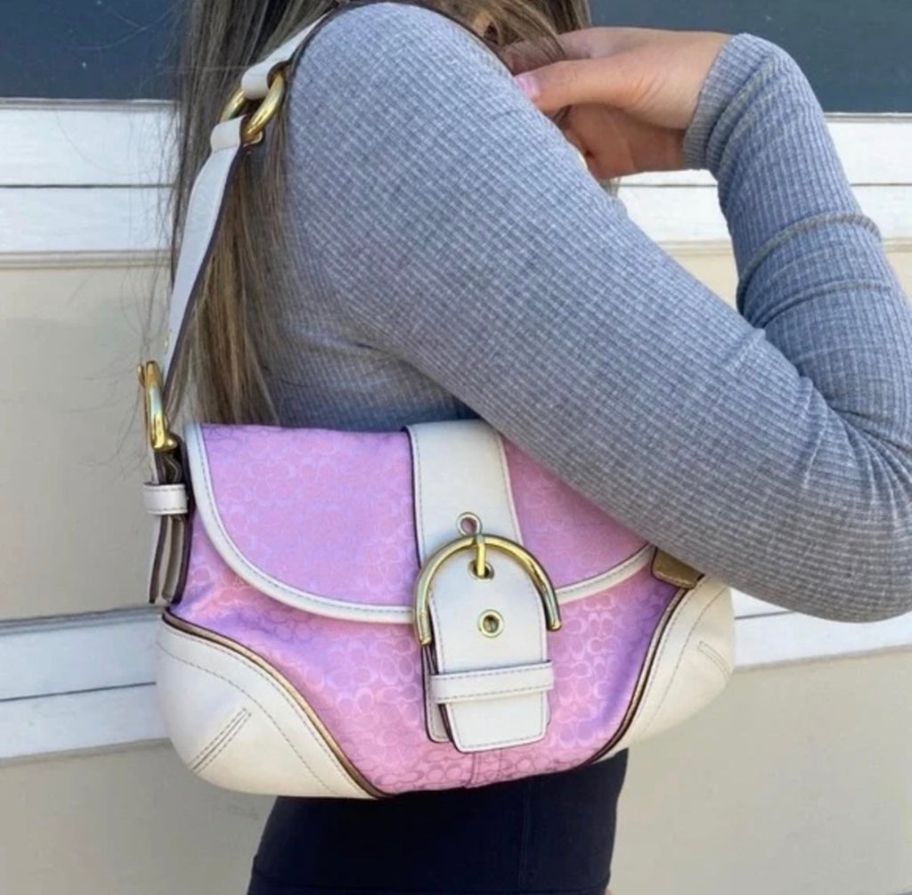 Coach Pink Signature Shoulder Soho 1456
