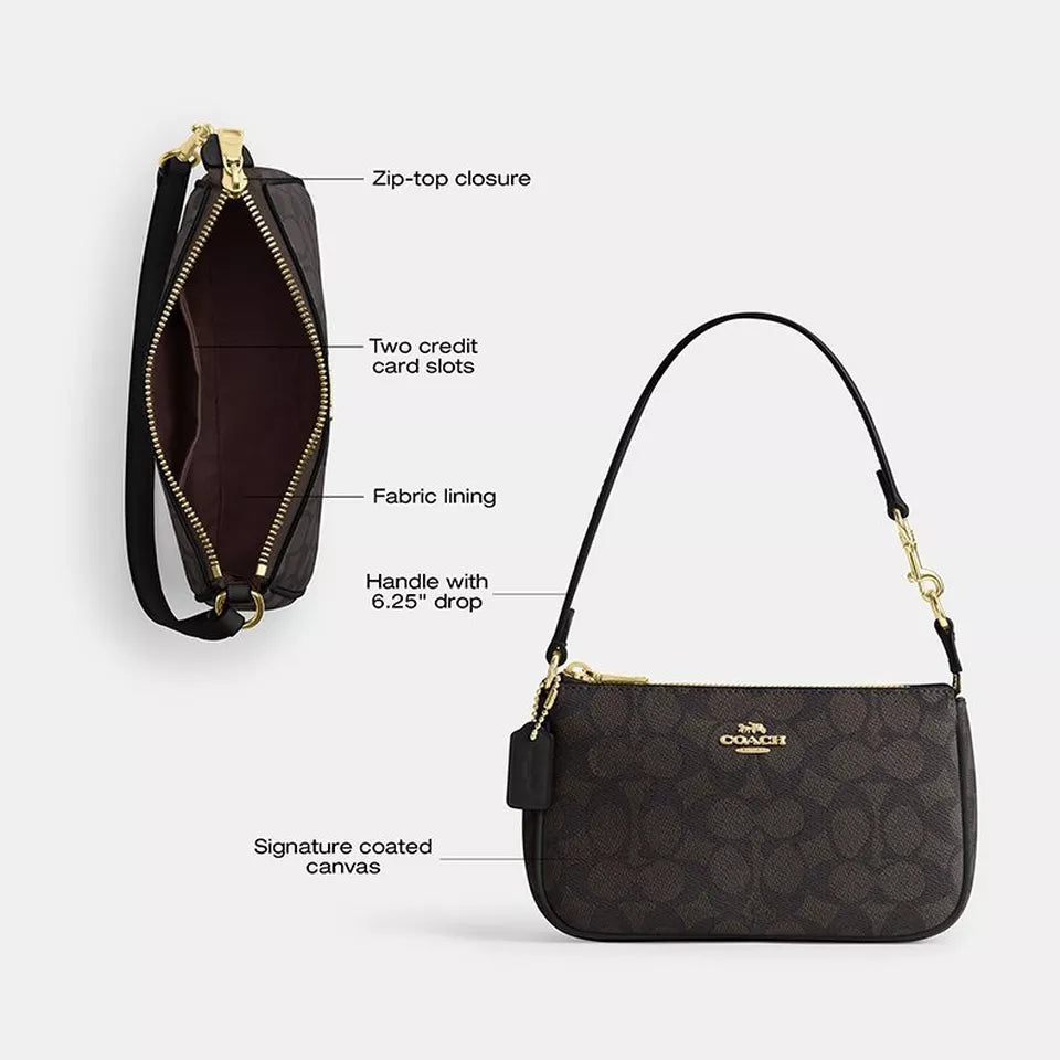 Coach Red Signature Embossed Nolita 19 Bag
