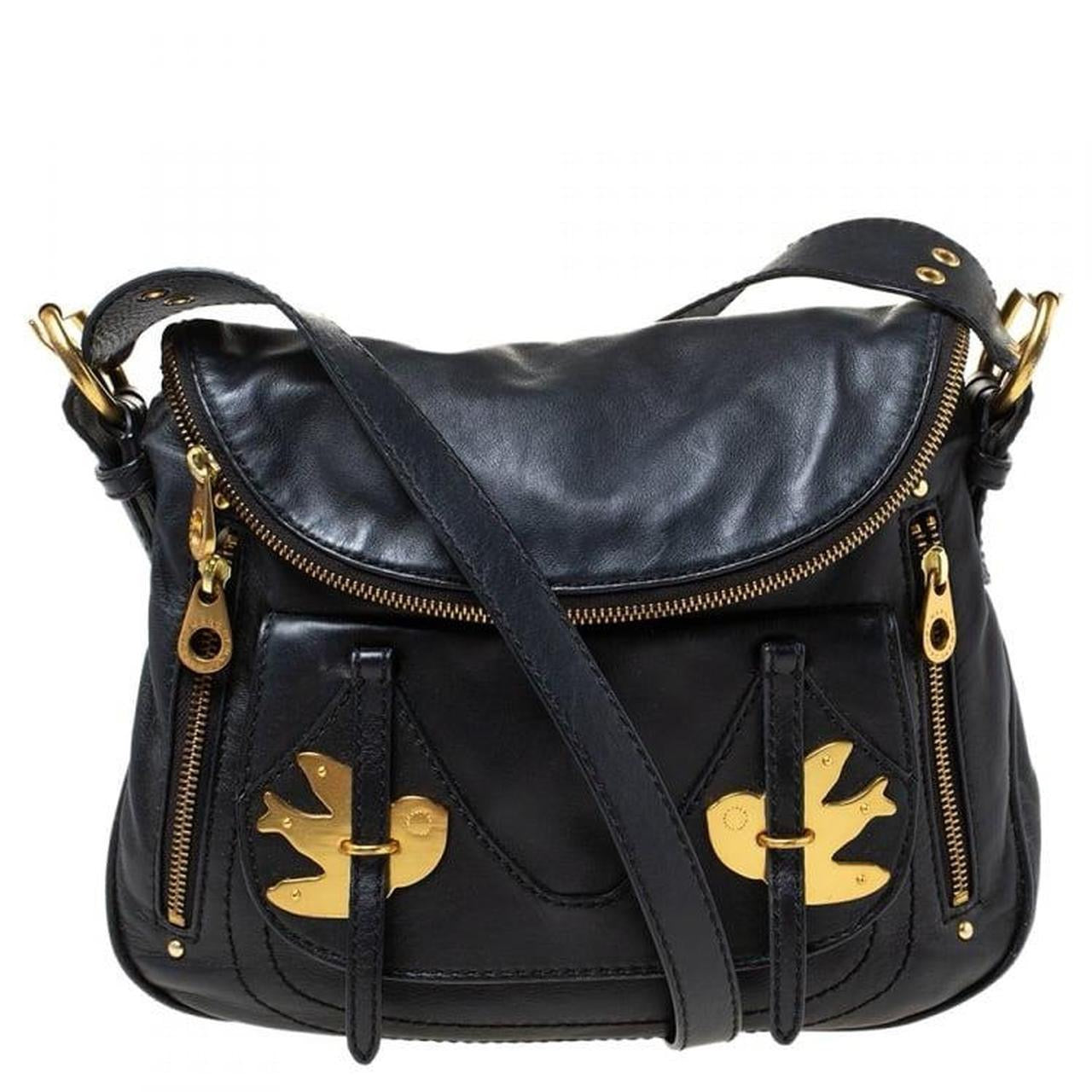 Marc by Marc Jacobs Petal to the Metal Natasha Black Leather Crossbody Bag