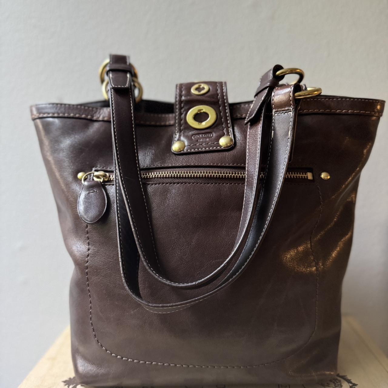 Coach F13757 Lily Legacy Brown Shoulder Bag Turnlock Anniversary