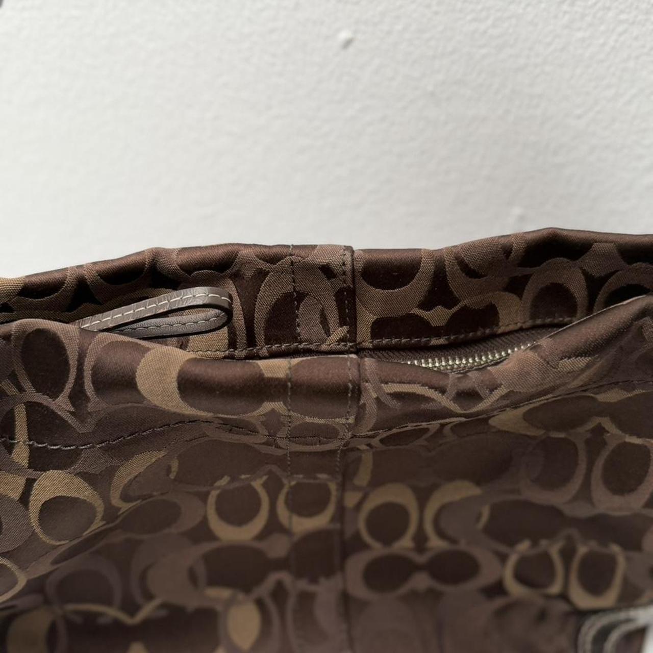Coach Carly Brown Optic C signature silver hardware F13986