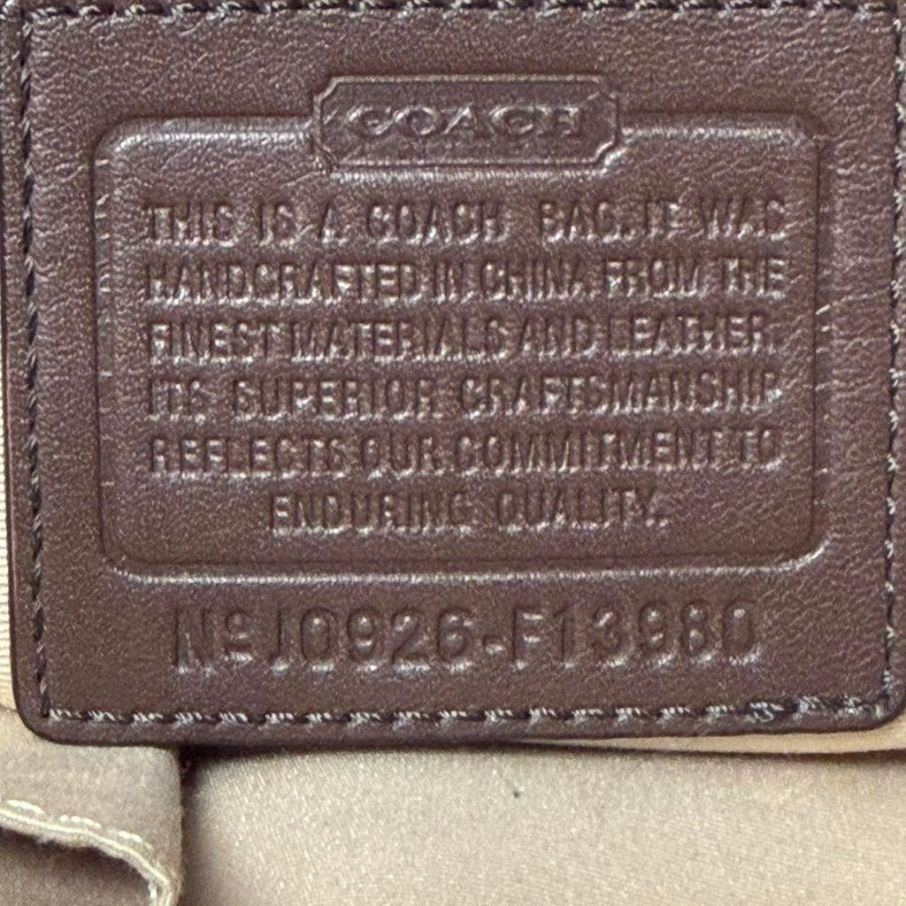 Coach Carly Brown Optic C signature silver hardware F13986
