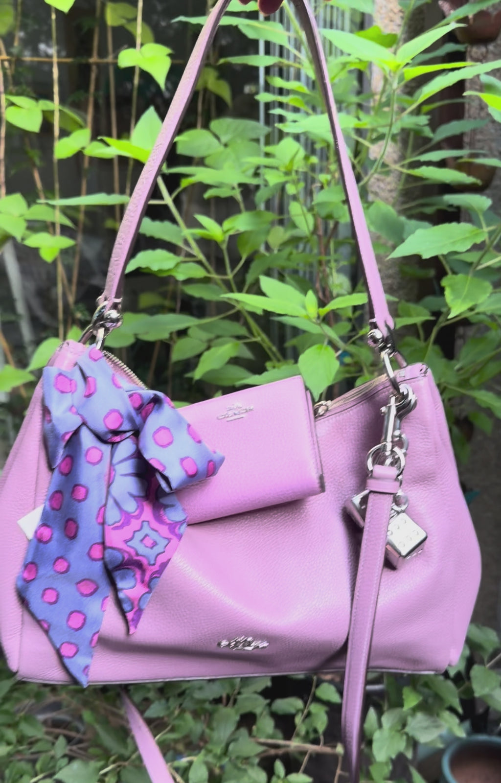 Coach Clarkson Hobo + Wallet 24947 Leather Shoulder Bag Crossbody Lilac