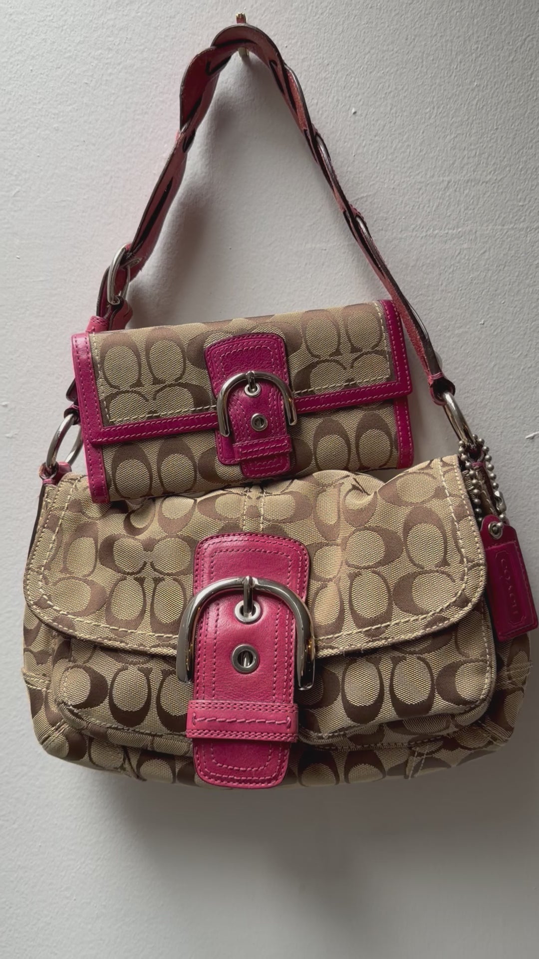 Coach Signature Pink Soho 11862 & Wallet Set