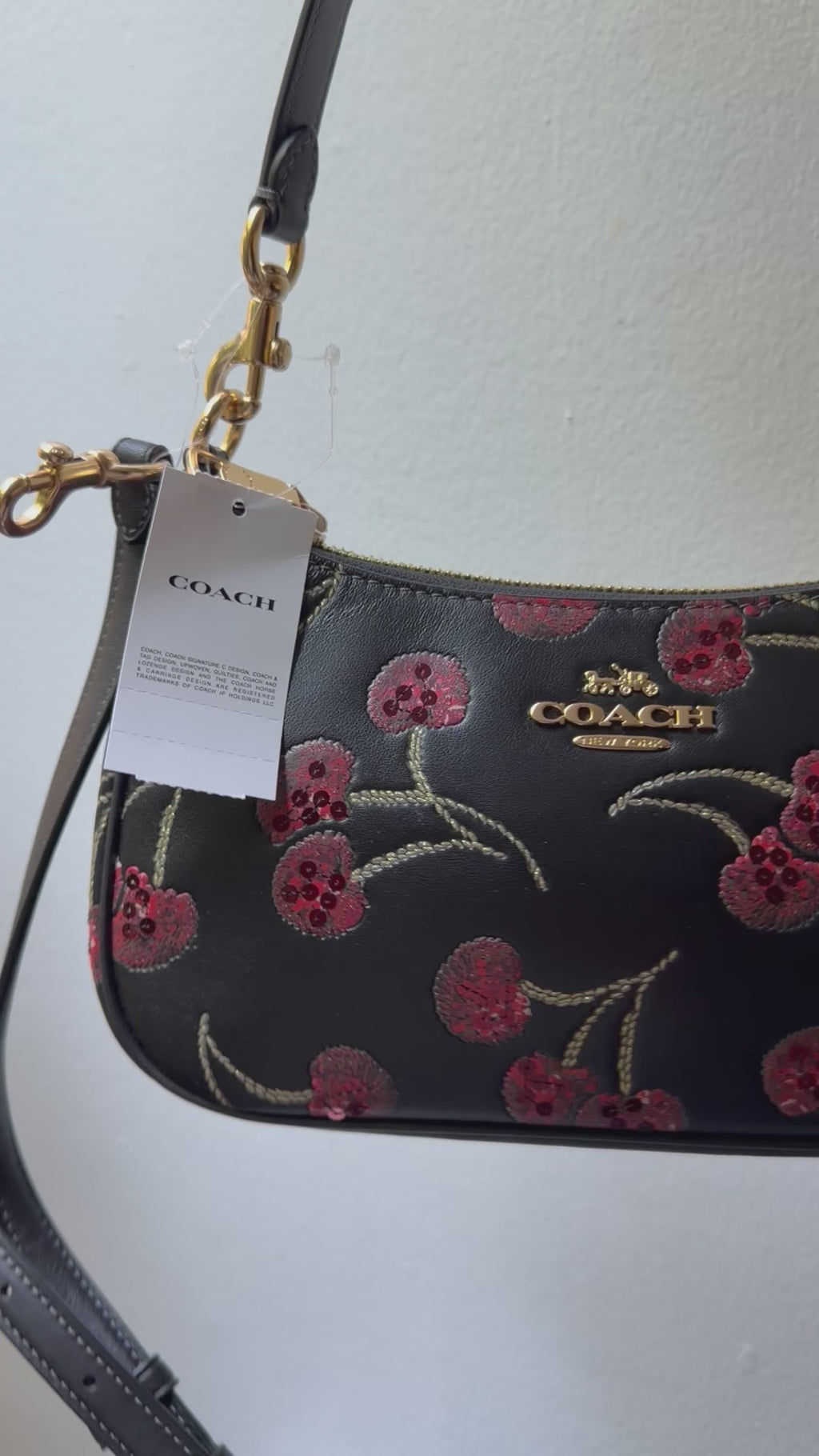 NWT Wristlet + Coach Teri Shoulder Bag  Cherry Print CCZ16