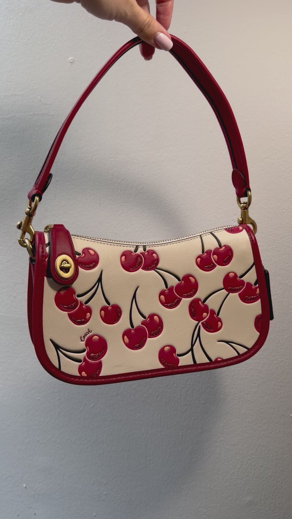 Coach Originals Cherry Leather Swinger 20 Shoulder Bag
